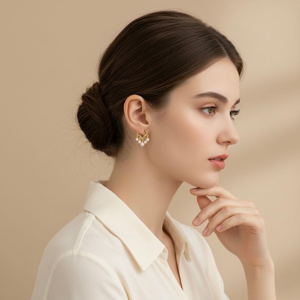 Éclat Nuage Pearl Hoops