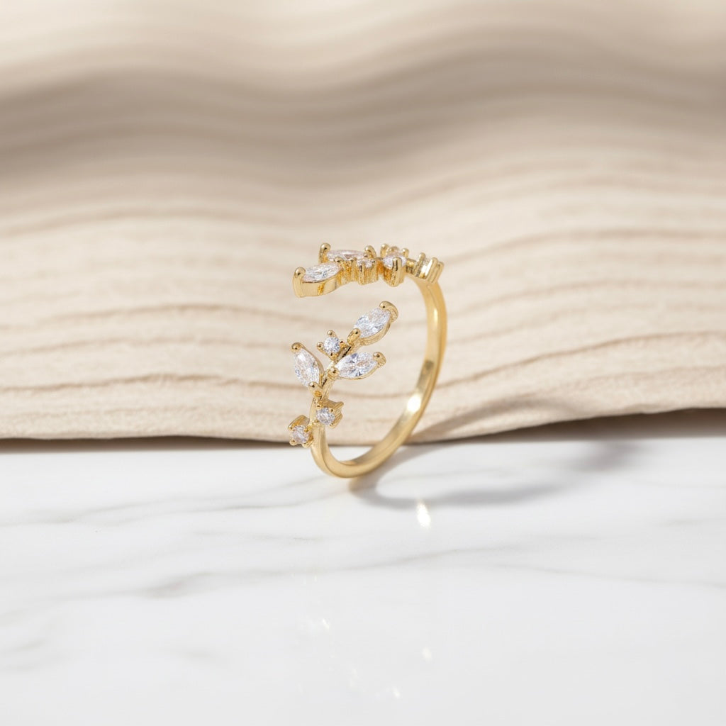 Aurora Leaf Ring